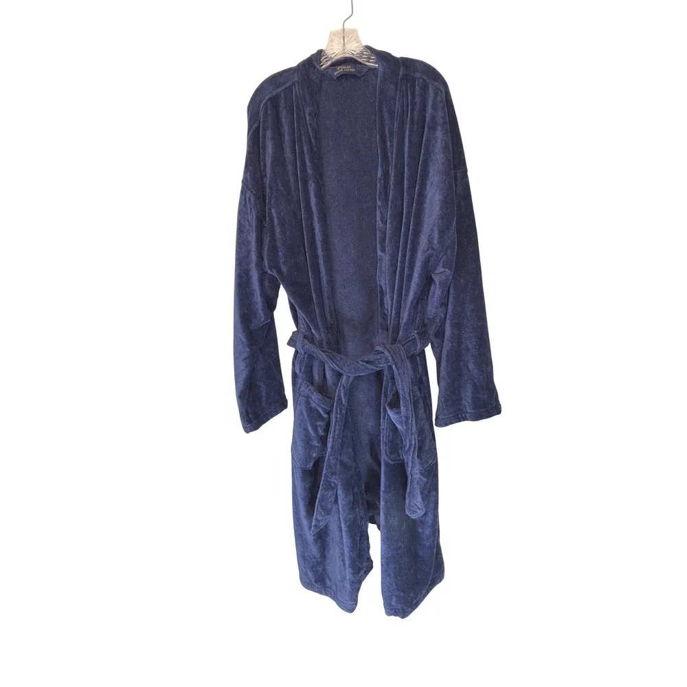 Polo Ralph Lauren‎ Men's Sleepwear Soft Cotton Kimono Velour Robe Large/XL